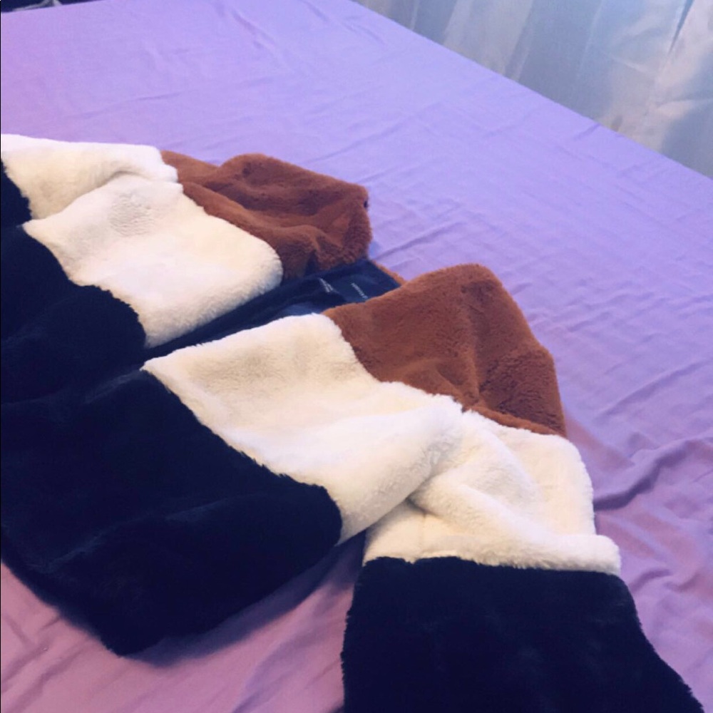 Multi color fur coat